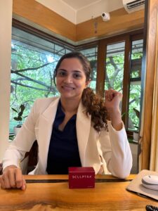 Dr. Sharvari Pandit, Consultant Dermatologist at Pandit Clinic, Pune, with Sculptra
