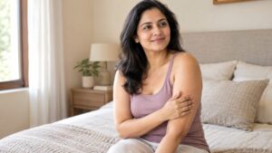 Woman touching her upper arm — Profhilo Body for skin laxity on the arms, Pandit Clinic, Pune